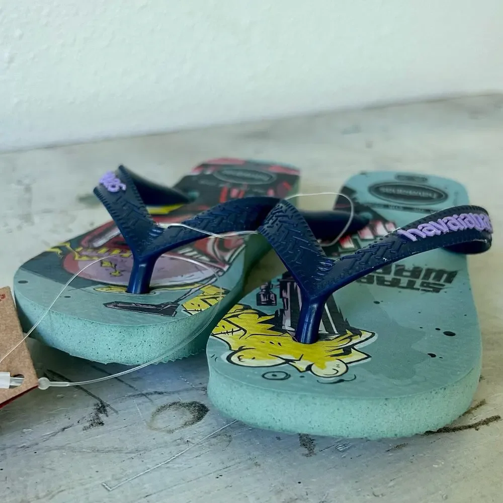 NWT Children’s kids Havaianas Star Wars flip flops sandals size 10 C